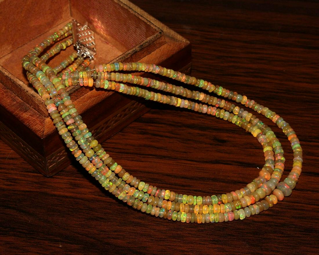 Natural Ethiopian Welo Fire Opal Beads Necklace (1 of 3)
