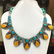 Tibetan Turquoise & Amber Handmade Ethnic Necklace