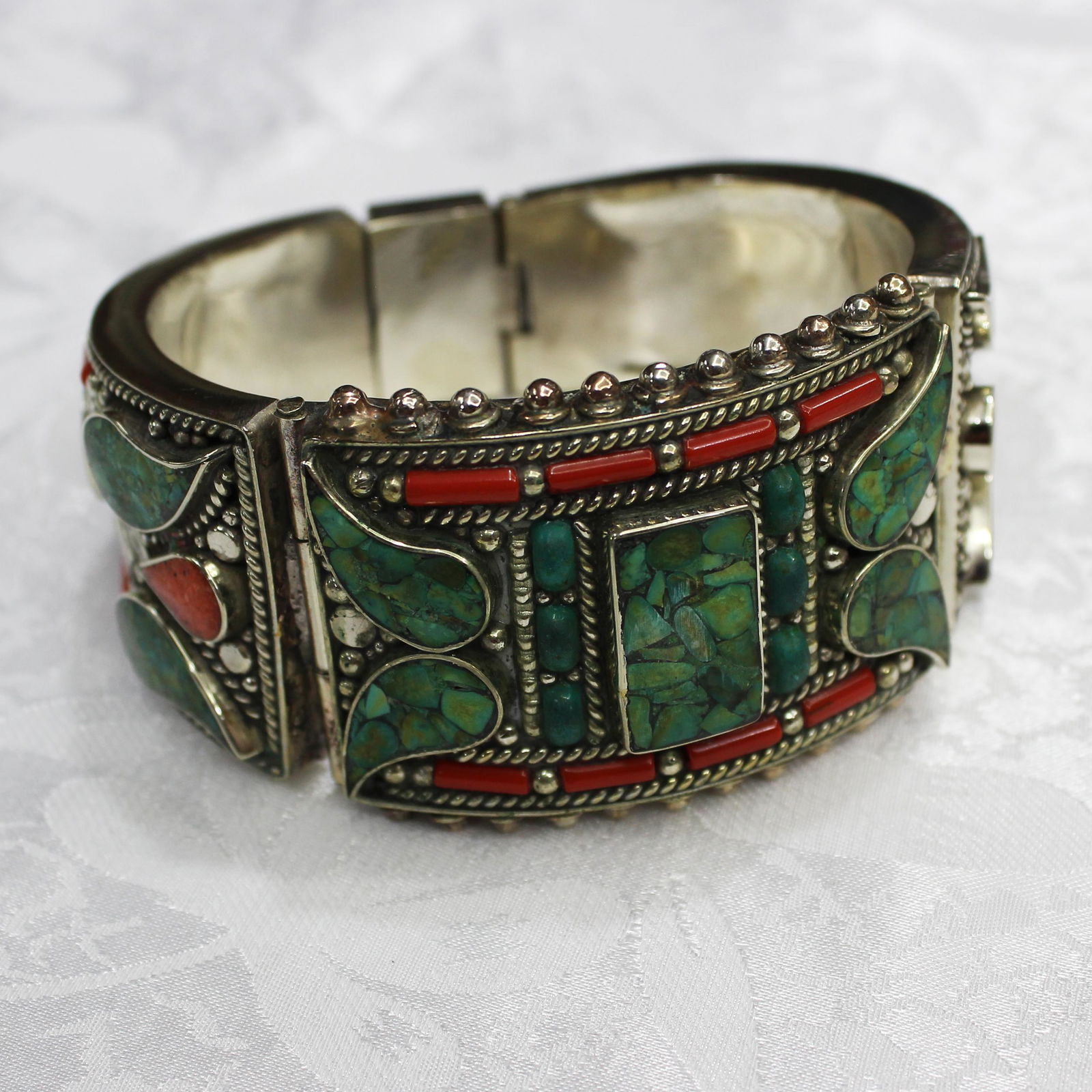 Gypsy Ethnic Turquoise Choker Handmade Bangle (1 of 3)
