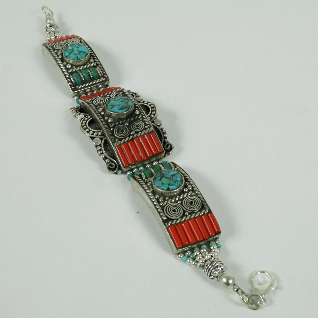 New Arrival - Turquoise Designer chunky Ethnic Bracelet (1 of 3)