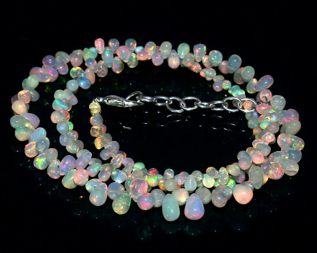Natural Ethiopian Welo Fire Opal Drops Necklace (1 of 3)