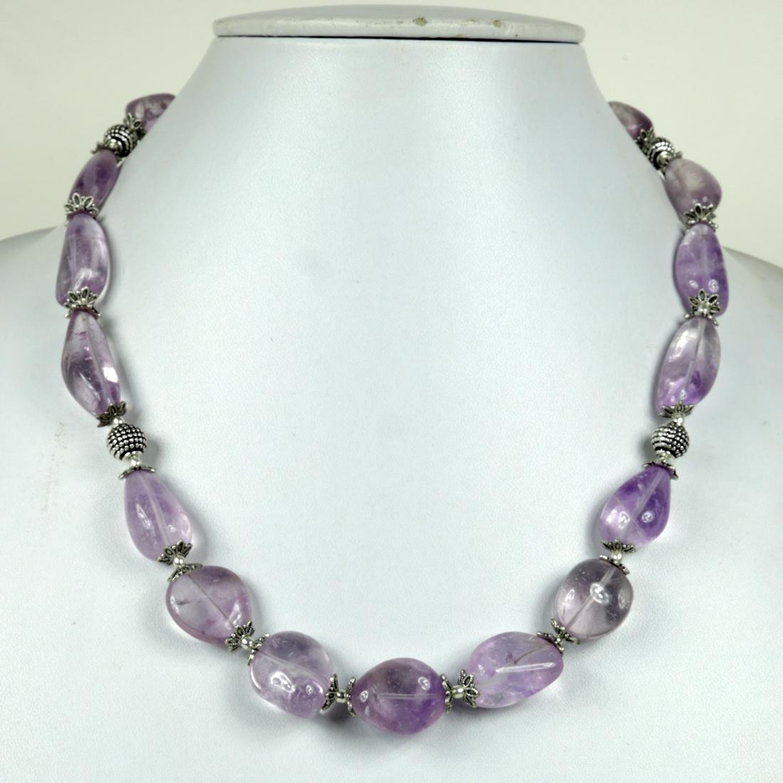 Natural Amethyst Handmade Beaded Necklace (1 of 3)