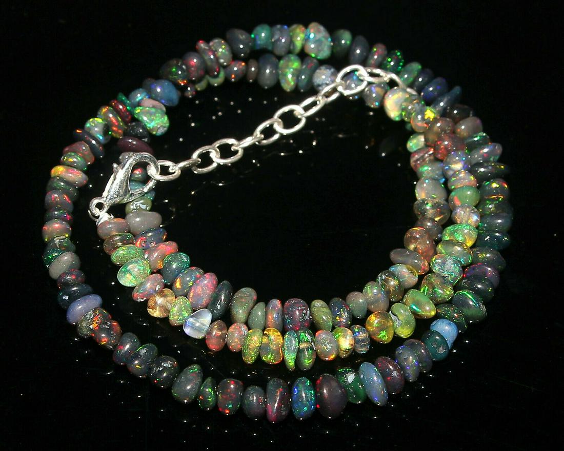 Natural Gemstone Ethiopian Welo fire Opal Necklace (1 of 3)