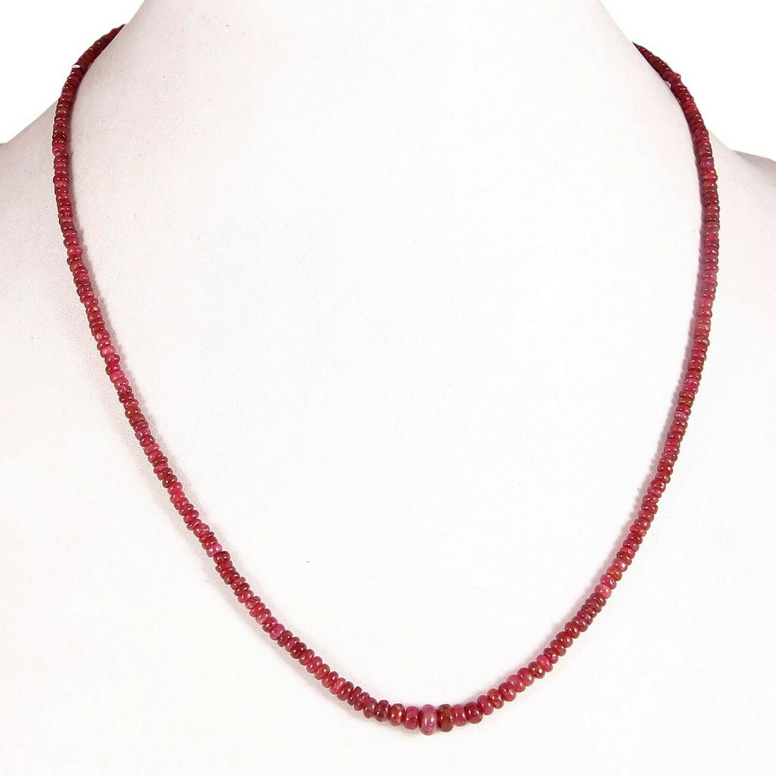 Natural Burma Spinel Necklace Rondelle Beaded 19 Inch: Natural/Lab-Created: Natural Treatment: None (No Enhancement)Transparency: Translucent Brand: Gems TreasureShape: Bead Country of Origin: BURMACountry/Region of Manufacture: India Color: RedCut Grade: