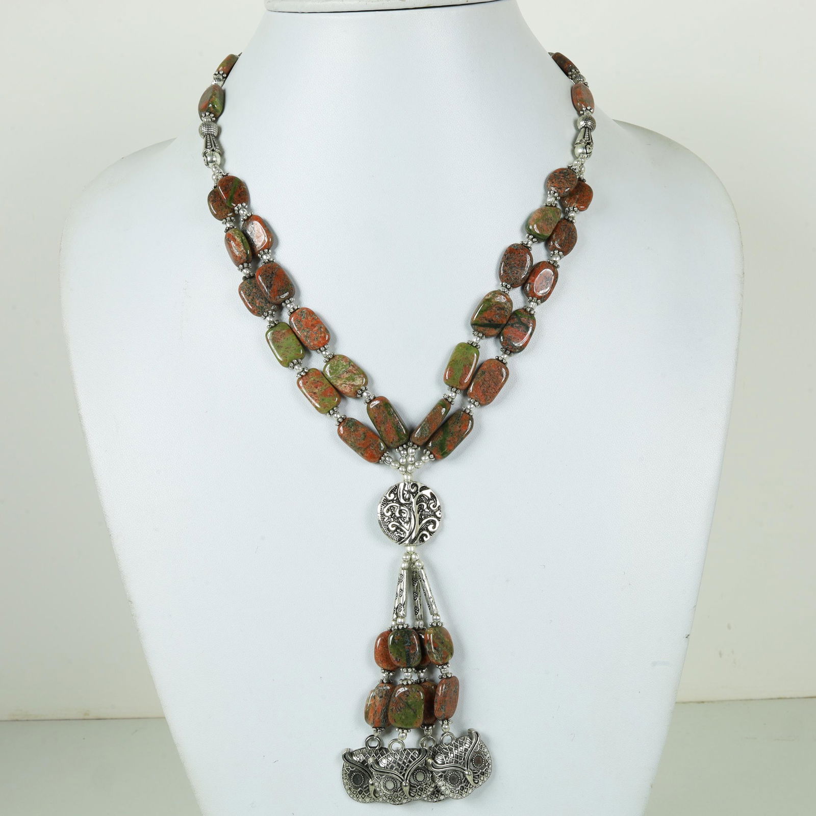 Natural Jasper Handmade beaded Necklace: “Indian Choker Necklace Set Silver Oxidised High Quality Boho Jewellery.This beautiful necklace set looks perfect with indian , western and indo-western dresses. Perfect to club it with the six yard