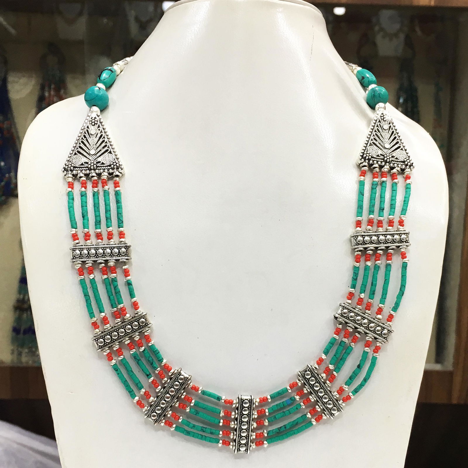 Tibetan Turquoise Handmade Beaded Necklace (1 of 1)