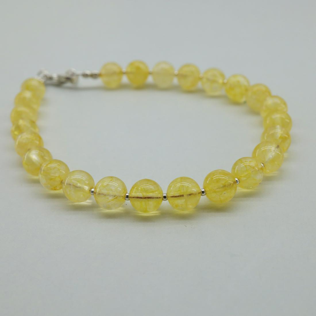 Natural Citrine Hand Made Silver Bracelet: Brazil Natural Citrine Hand Made Bracelet......This elegant Bracelet was handcrafted in India & each stones connected with 1 MM Sterling Silver ball, and Closure is Silver Lobster claw, the home of ex
