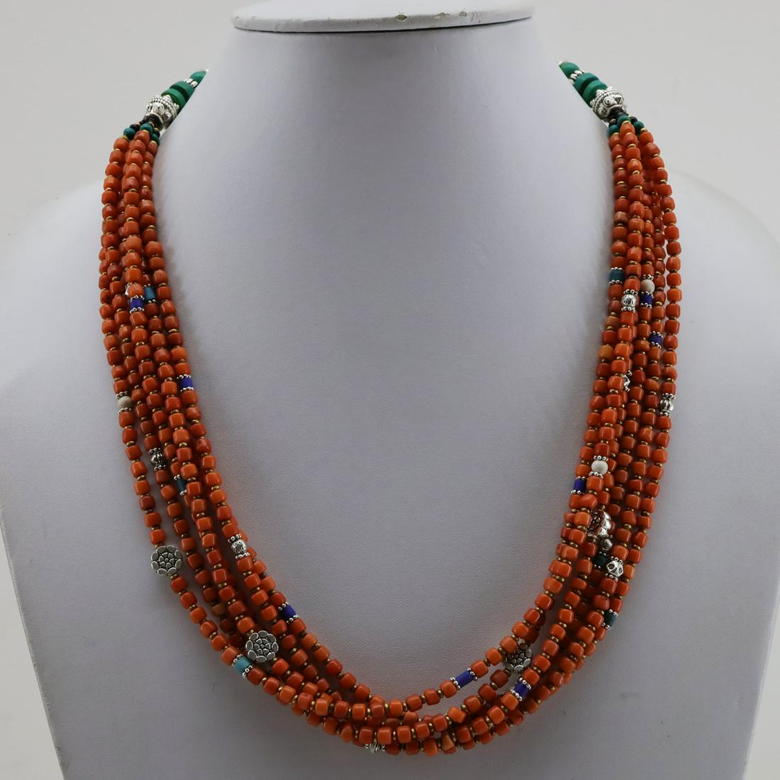 Women's Old Ethnic Taiwani Coral Long Necklace (1 of 3)