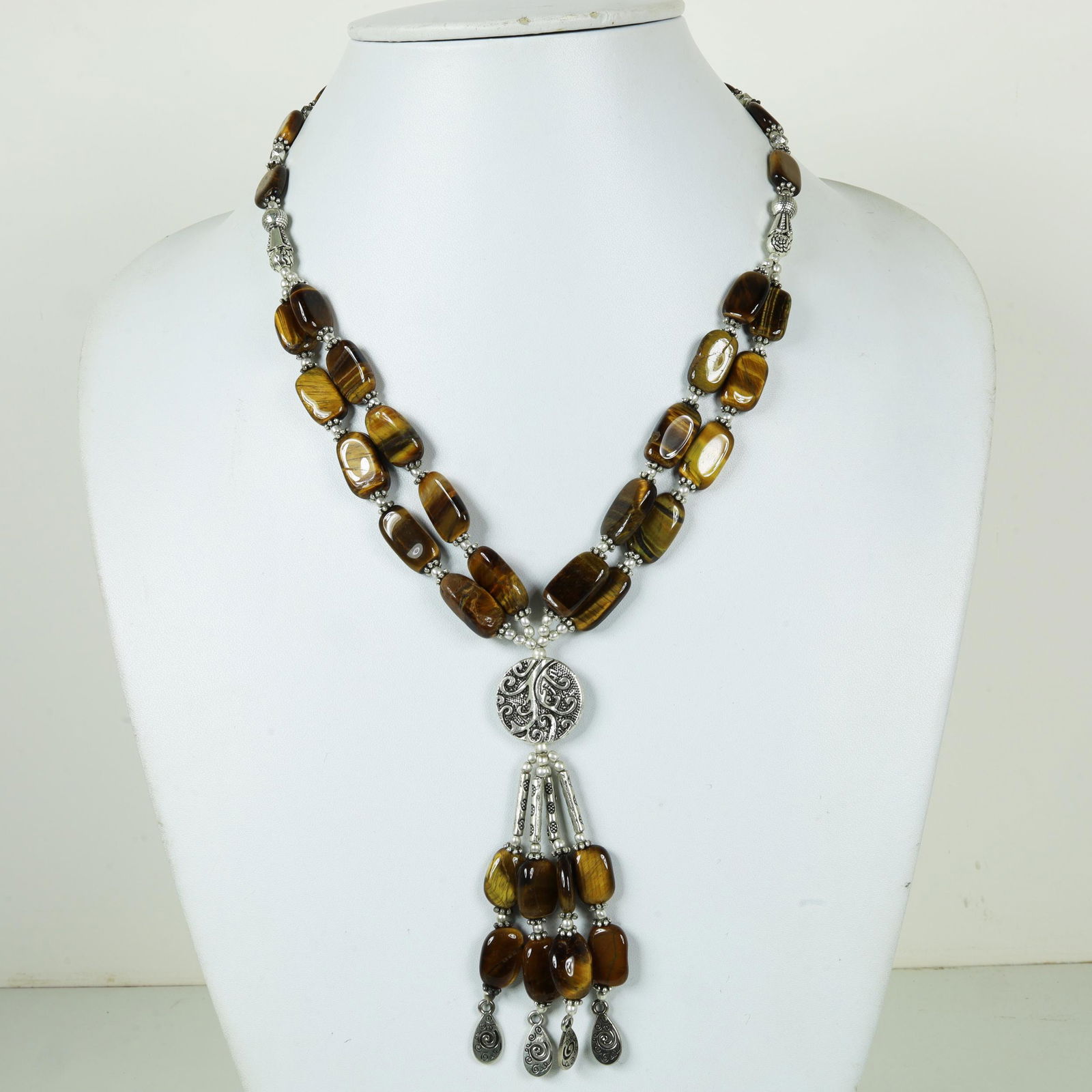 Natural Tiger eye Handmade beaded Necklace (1 of 4)