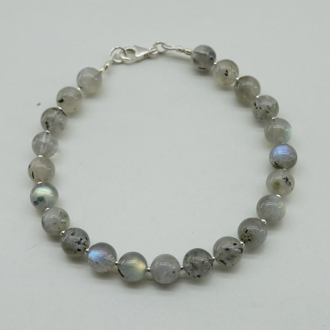 Australia Natural Labradorite Hand Made Silver Bracelet (1 of 4)