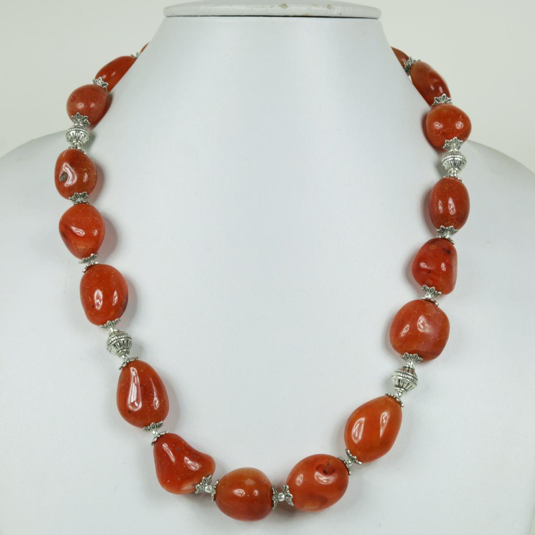 Natural Carnelian Handmade Metal Beaded Necklace: “Indian Choker Necklace Set Silver Oxidised High Quality Boho Jewellery.This beautiful necklace set looks perfect with indian , western and indo-western dresses. Perfect to club it with the six yard