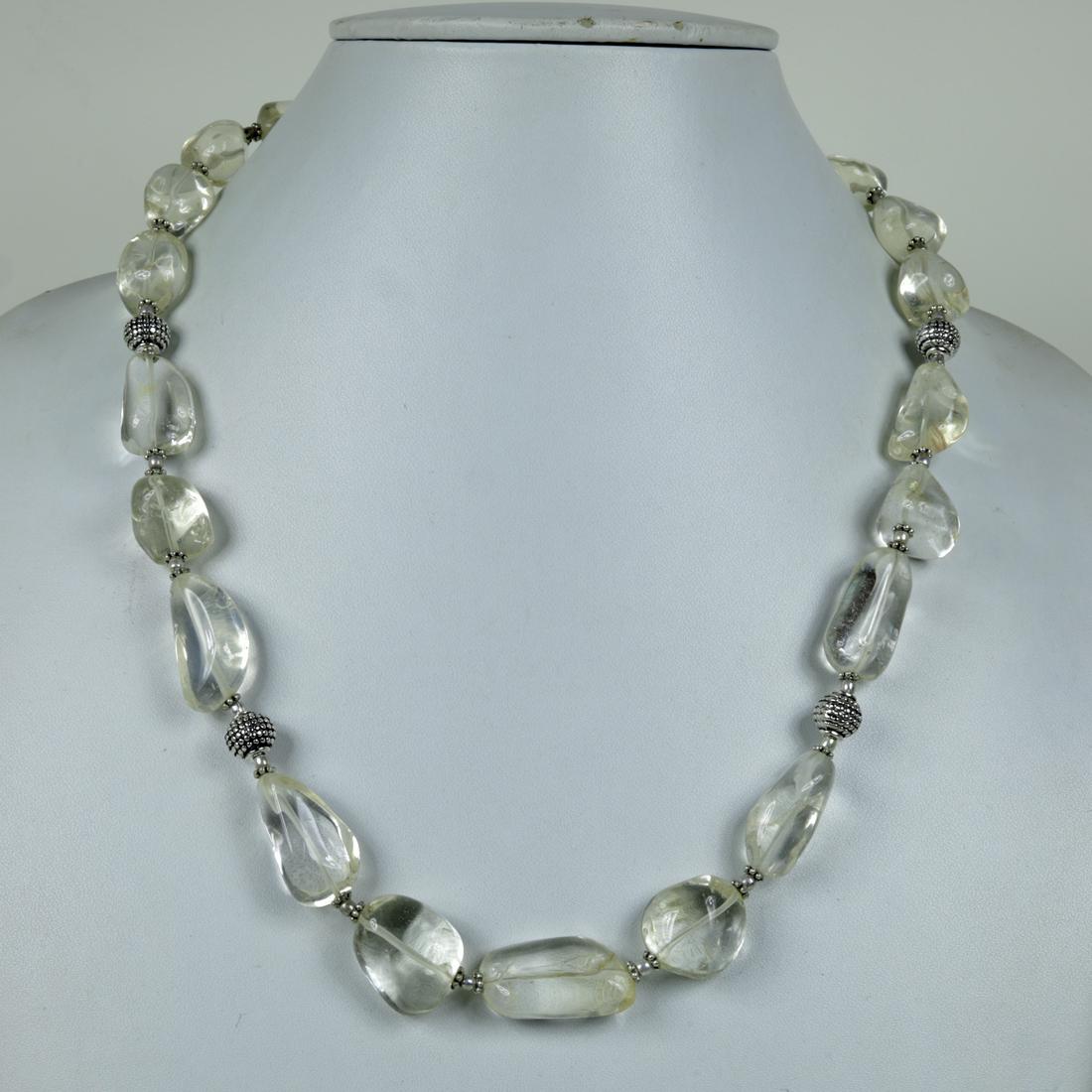 Natural Citrine Handmade Metal Beaded Necklace (1 of 4)