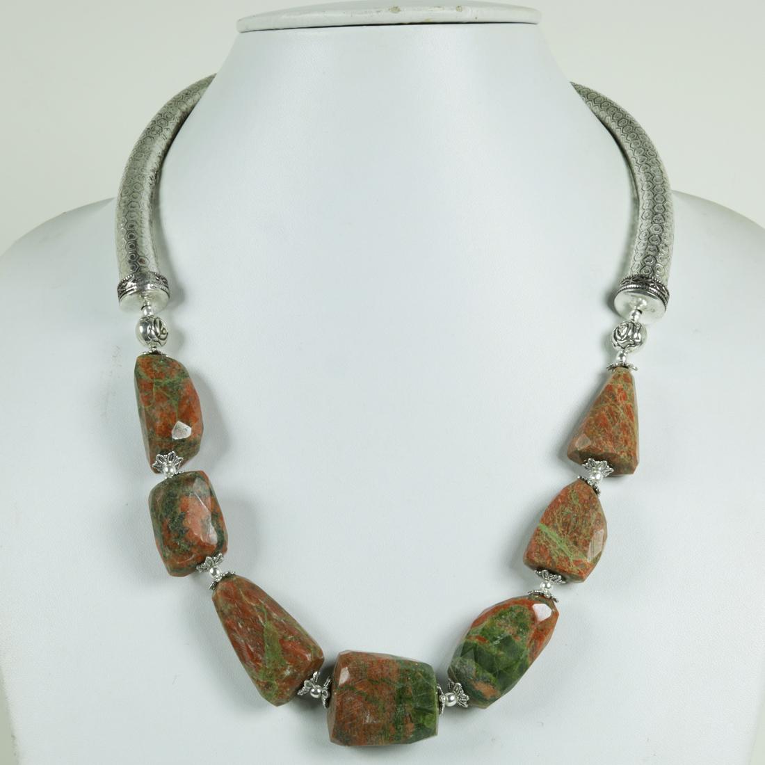 Natural Jaster & Hand Carved Metal Necklace: “Indian Choker Necklace Set Silver Oxidised High Quality Boho Jewellery.This beautiful necklace set looks perfect with indian , western and indo-western dresses. Perfect to club it with the six yard