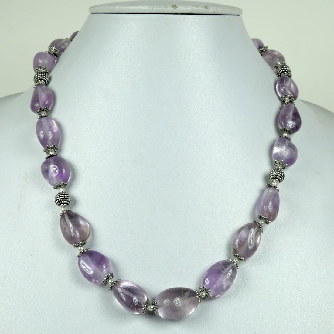 Natural Amethyst Handmade Beaded Necklace (1 of 4)