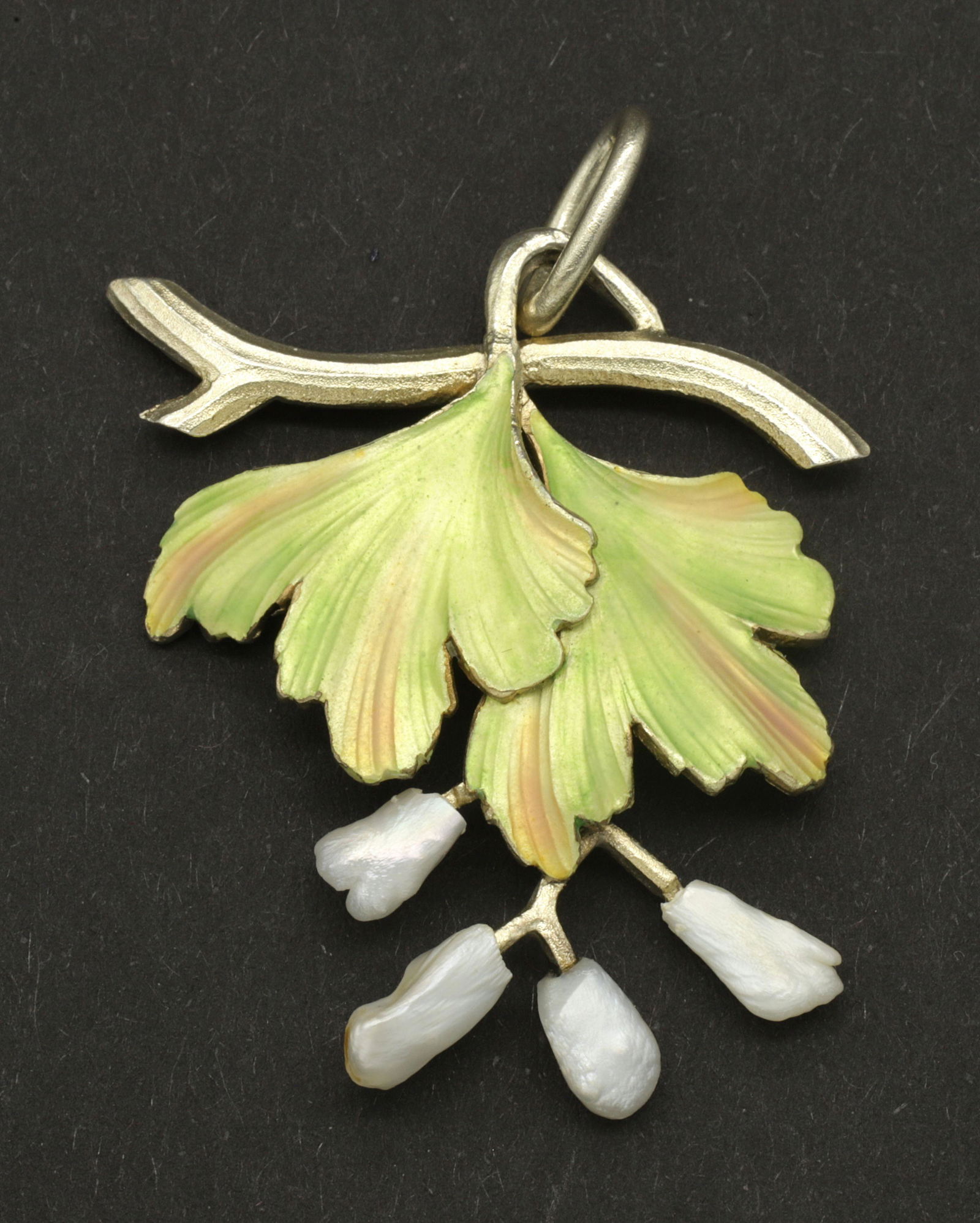 Jugendstil Anhänger mit Perlen und Emaille (1 of 2)