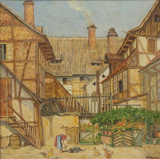 Johannes (hans) Spitzmann, Idyllic Backyard In Old Quedlinburg