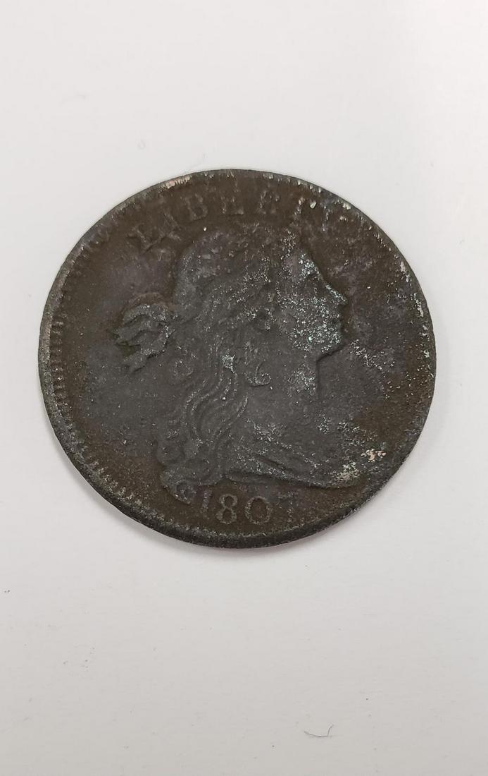 1807 Large Cent Draped Bust 1C (1 of 3)