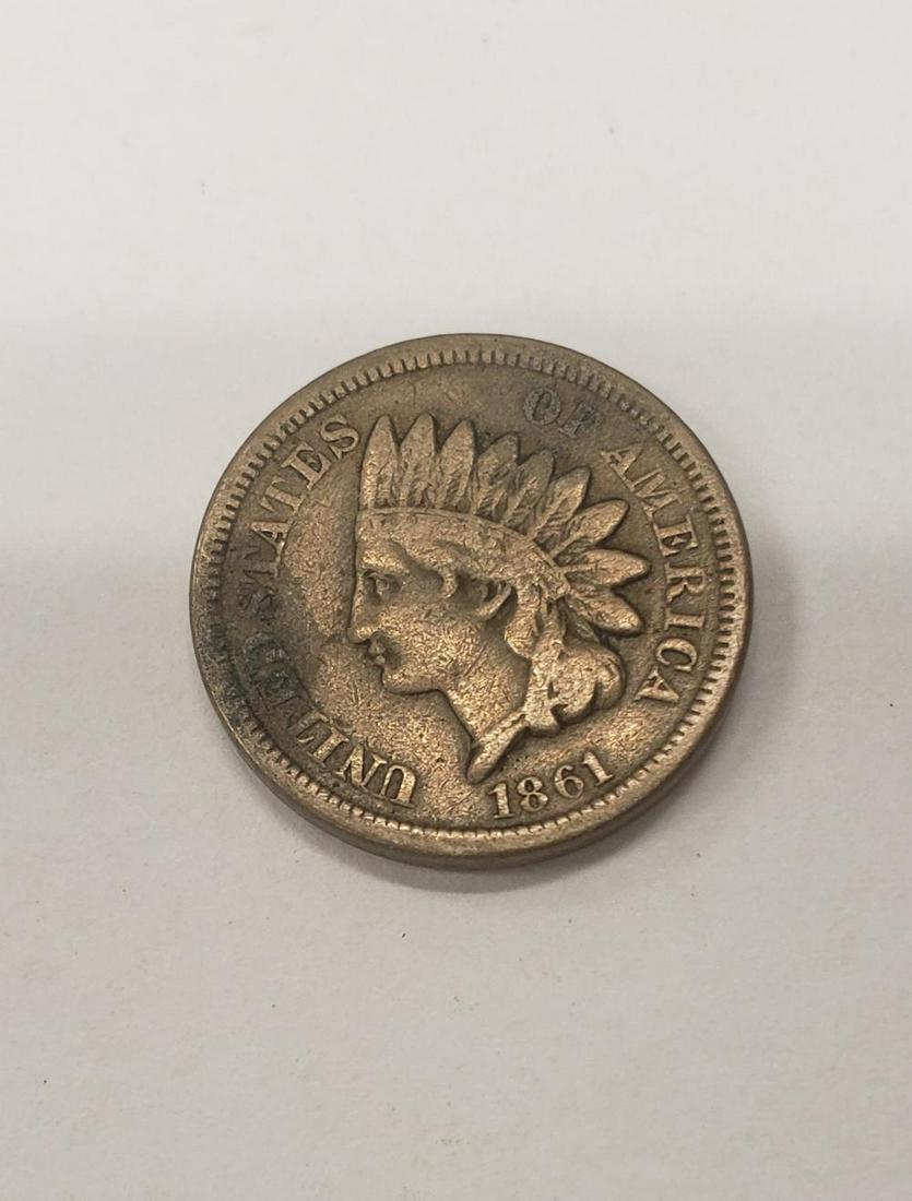 1861 Indian Head one cent Penny 1 cent (1 of 3)