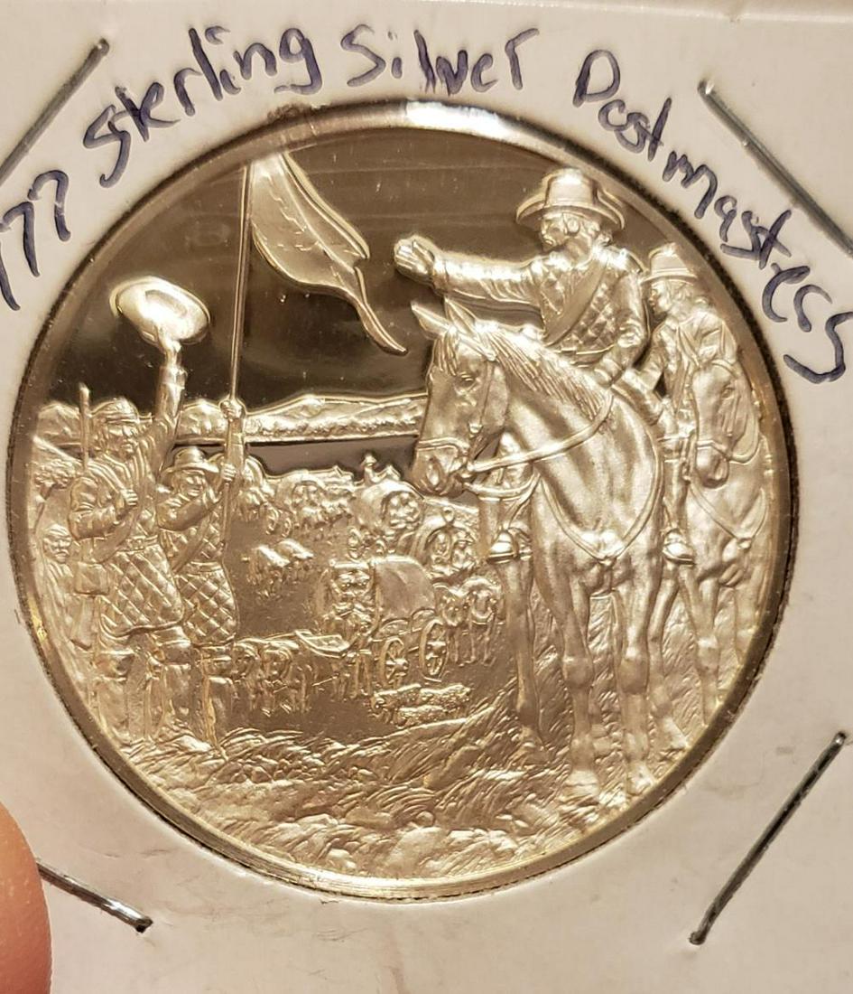 1977 Sterling Silver Postmasters Commemorative Coin (1 of 3)