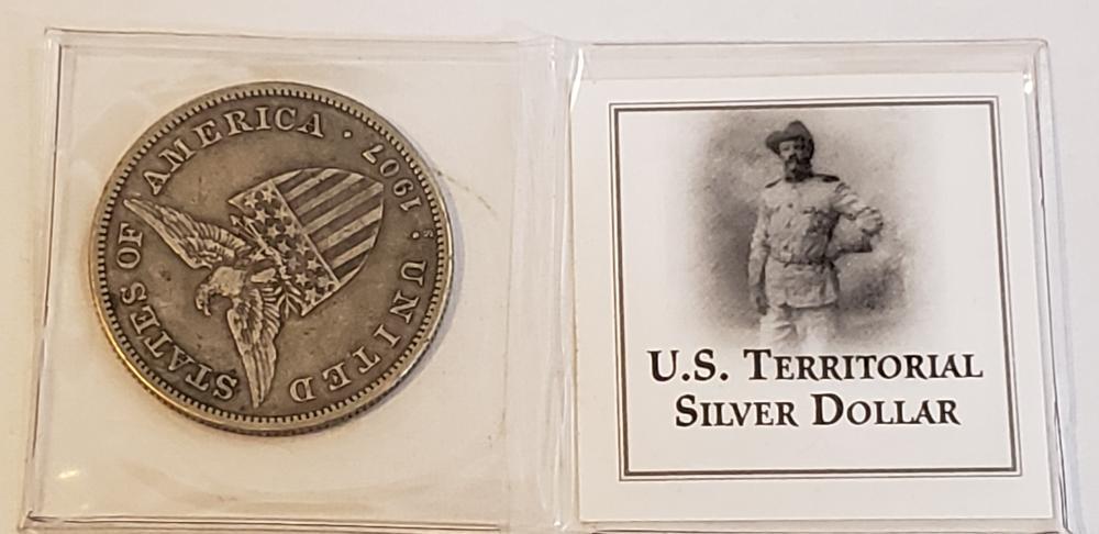 1907 United States Territorial Silver Dollar 800 fine: One Peso Filipinas