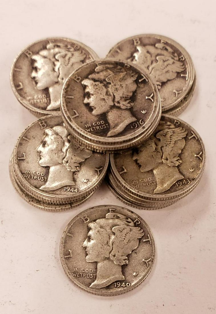 Lot of 26 Silver Mercury Dimes (1 of 1)