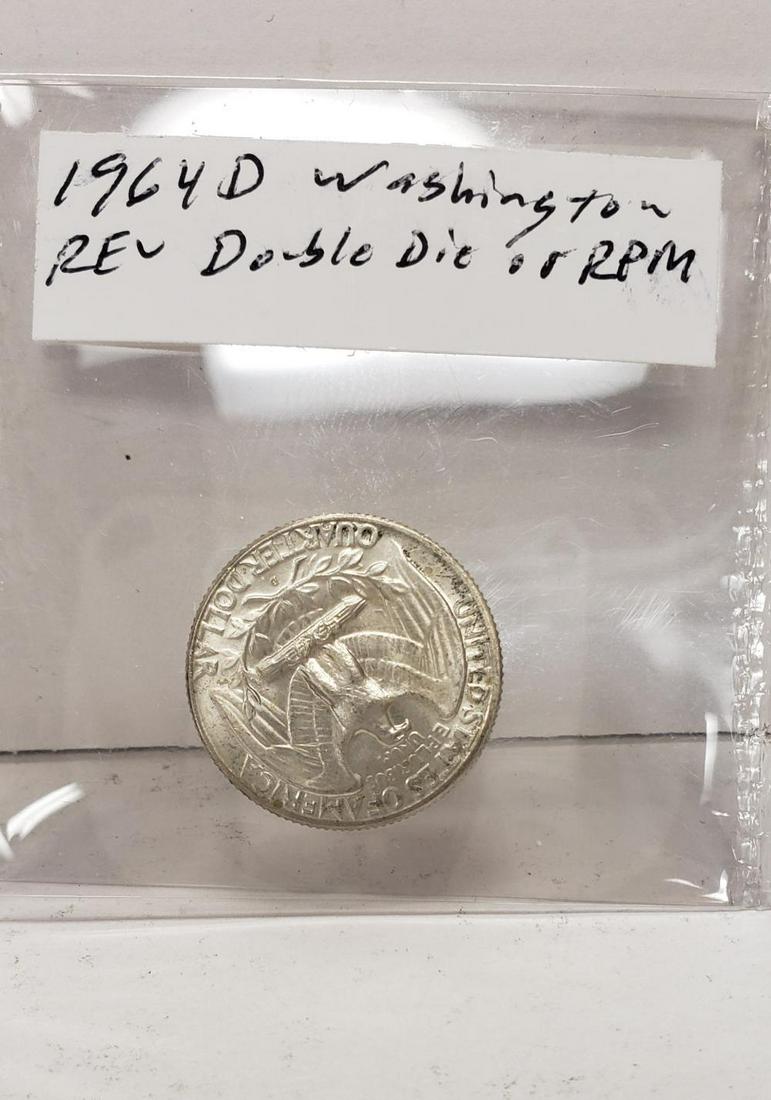ERROR Coin 1964D Washington Reverse Double Die or RPM (1 of 3)