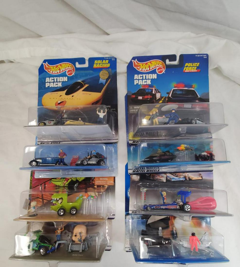 Lot of 8 Hot wheels Action Packs NIP: new in package