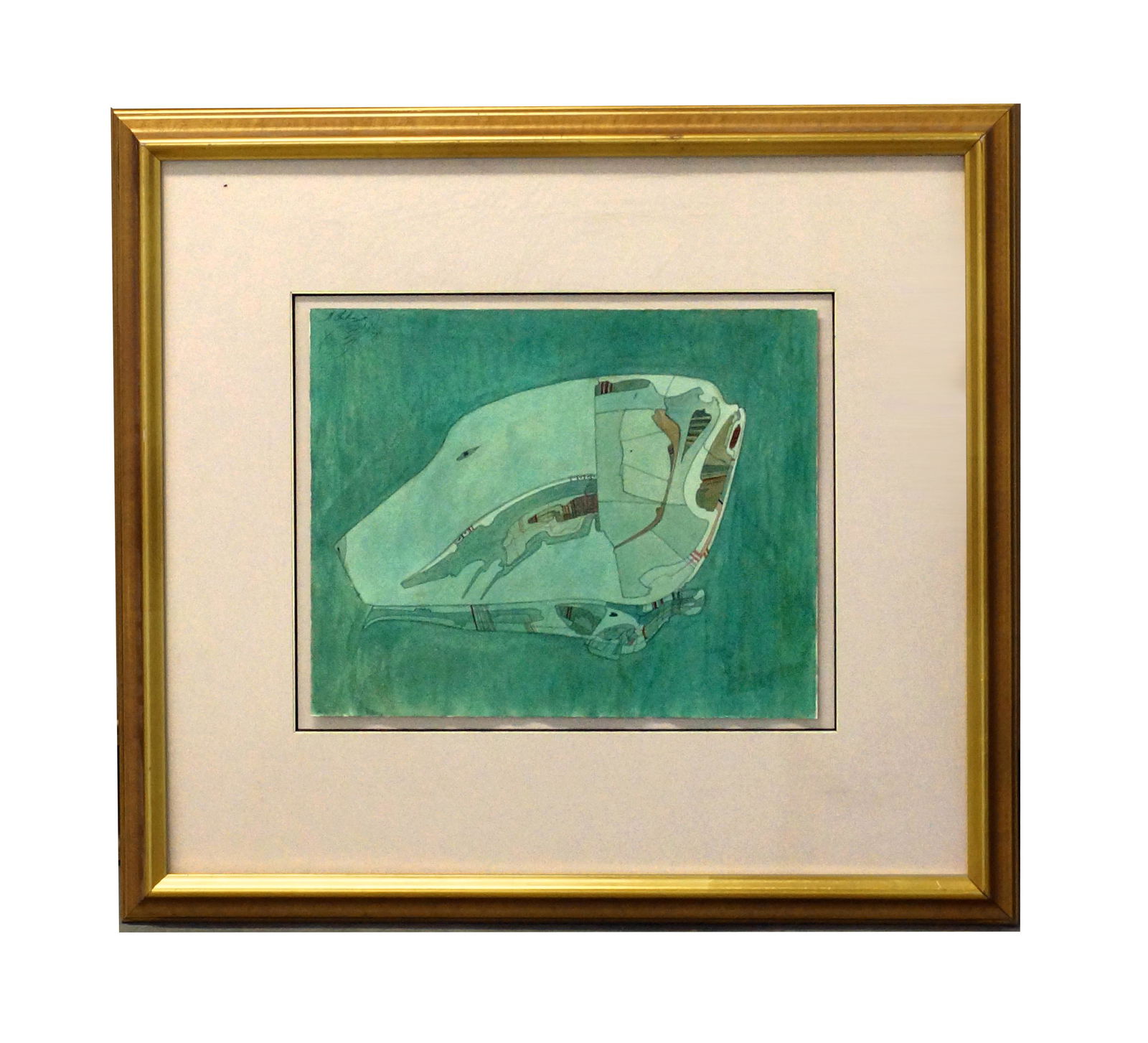 Watercolor Painting by Mihail Chemiakin Russian: Watercolor Painting on Paper by Mihail Chemiakin. Russian. Size 12 3/4" x 16", frame size 25 3/4" x 28 1/2" Signed and dated 1976, upper left.