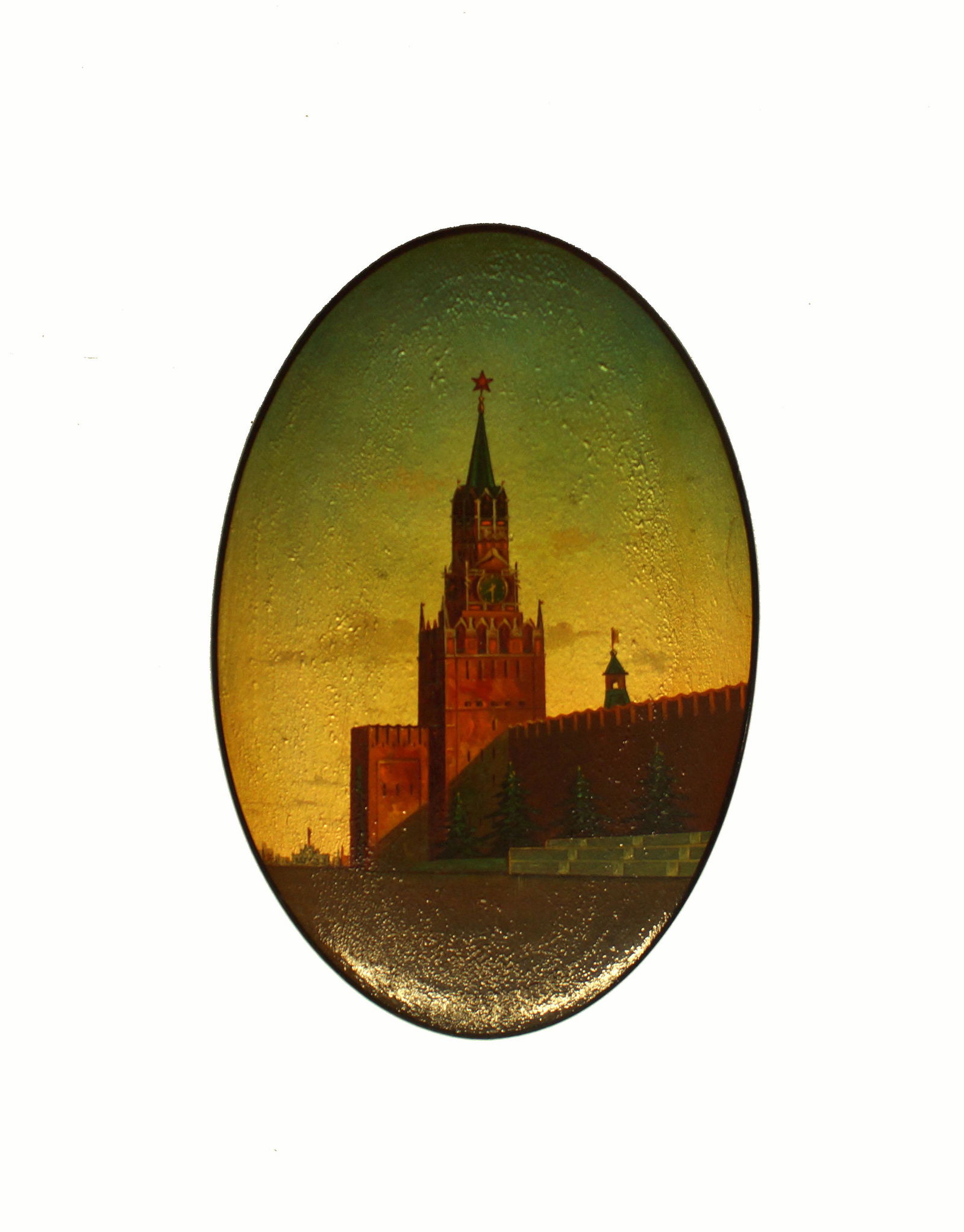 Soviet Propaganda Lacquer Box Red Square: Russian, circa 1930's, lacquer box, size 3.5" x 5.25" x H 1.75"