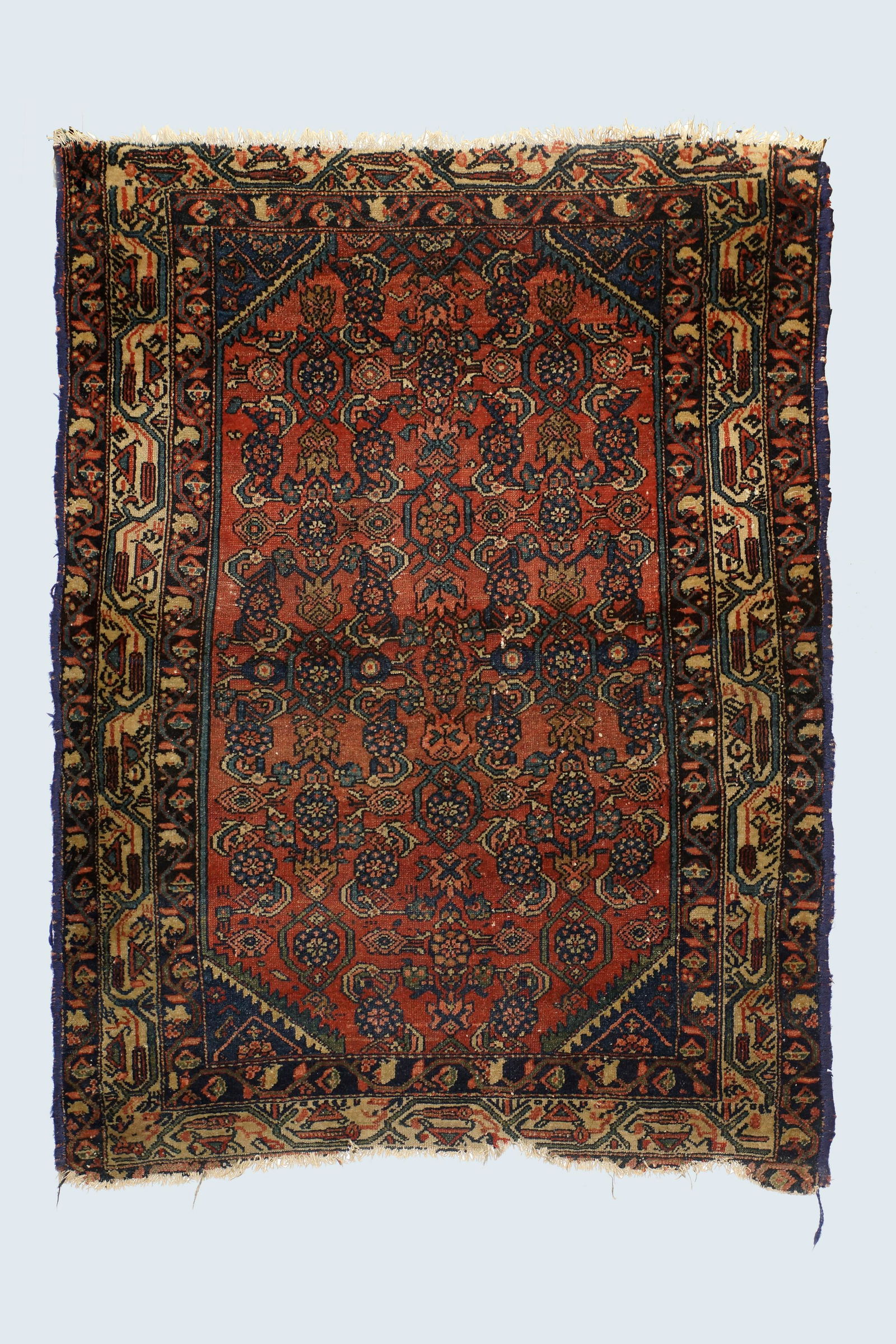 Antique Middle Eastern Handmade Rug: Antique Middle Eastern Handmade Rug. Wool. Size 38" x 52"
