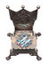A RUSSIAN GILT SILVER AND ENAMEL SALT THRONE.