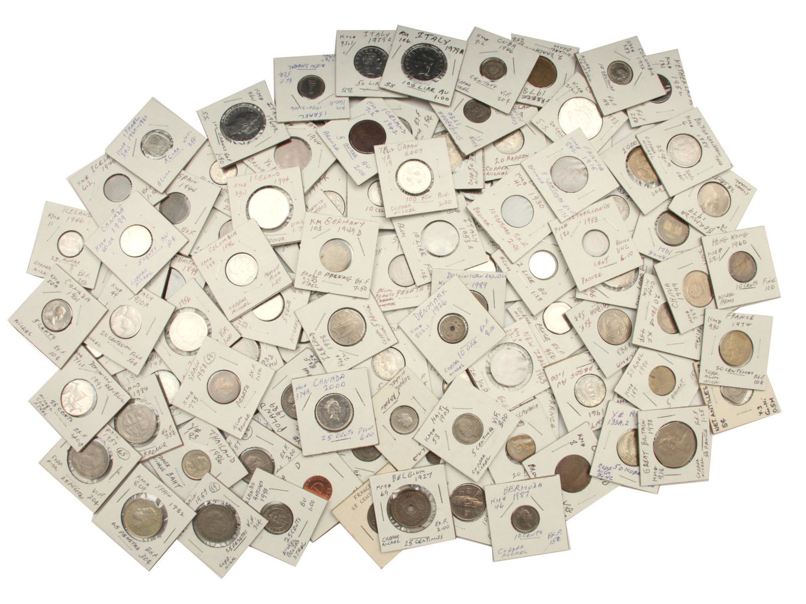A LOT OF 100 WORLD COINS (1 of 1)
