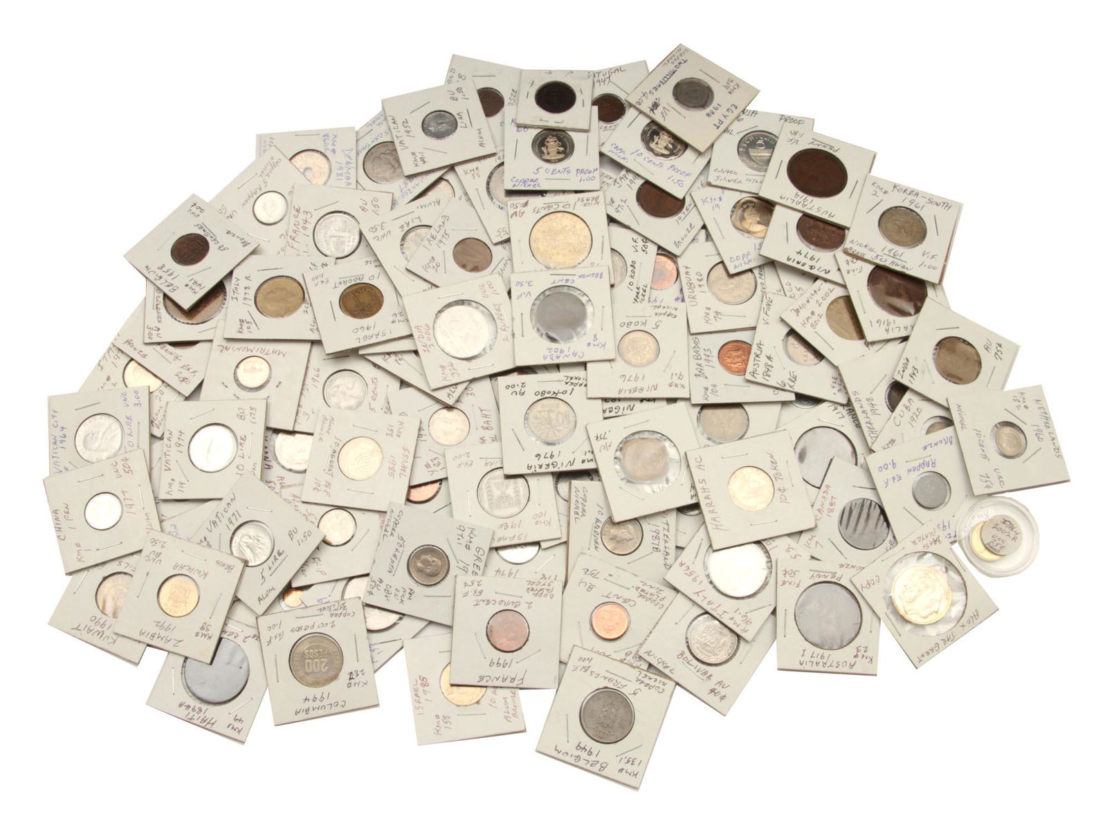 A LOT OF 100 WORLD COINS (1 of 1)