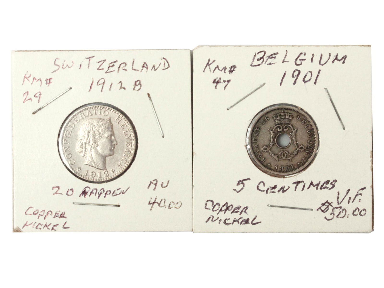 SWISS AND BELGIAN COINS (1 of 2)