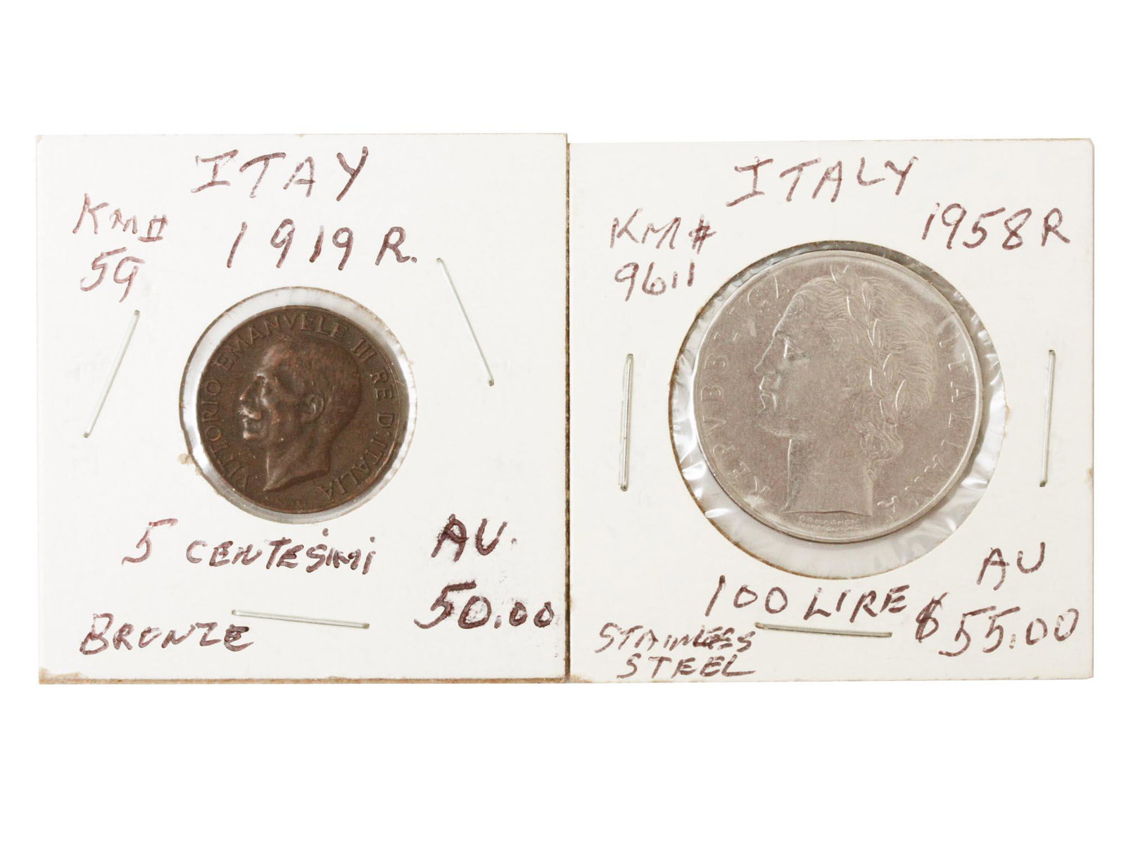 A SET OF ITALIAN COINS (1 of 5)
