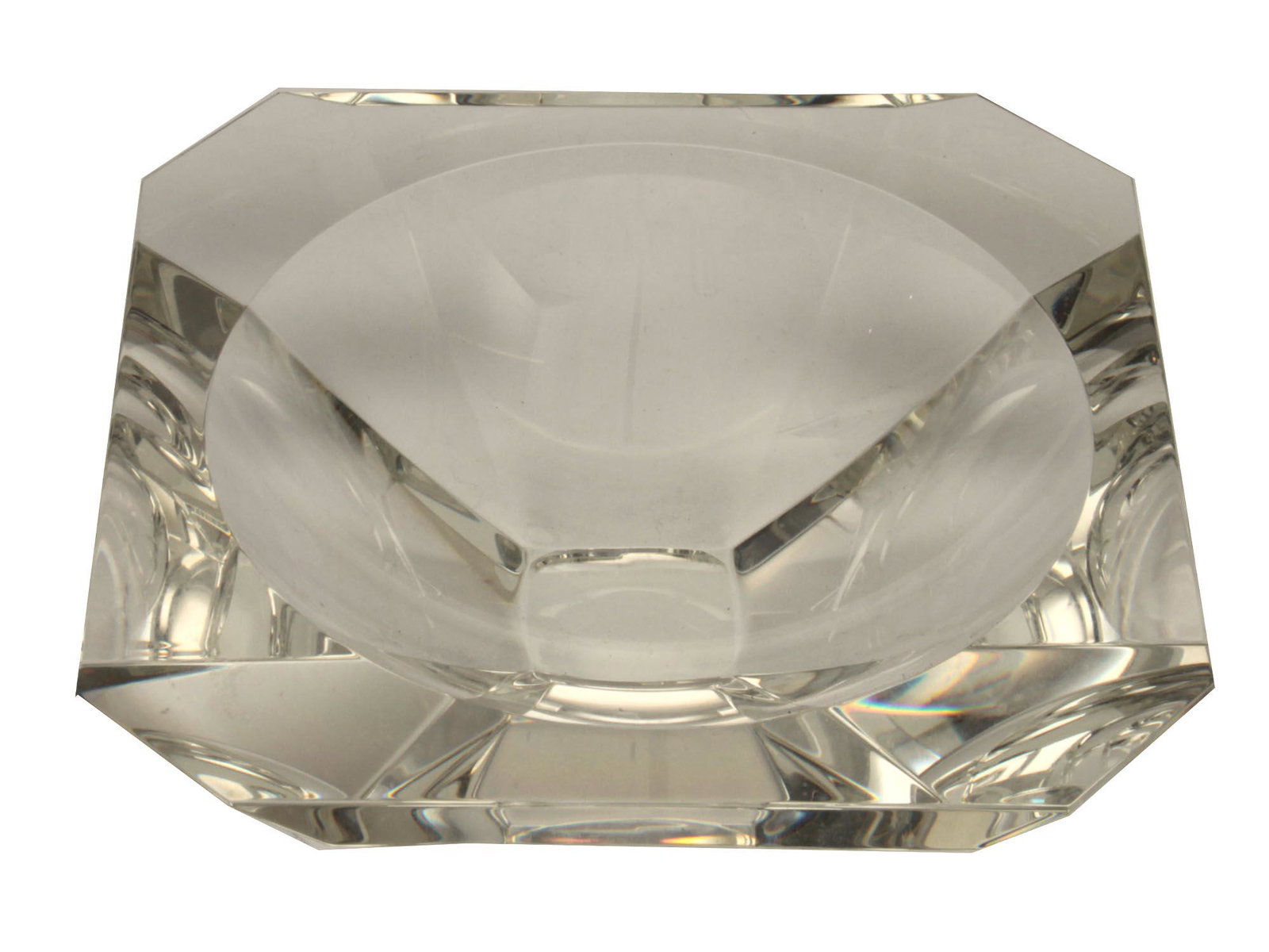 A VINTAGE SOVIET OCTAGONAL CRYSTAL ASHTRAY (1 of 3)