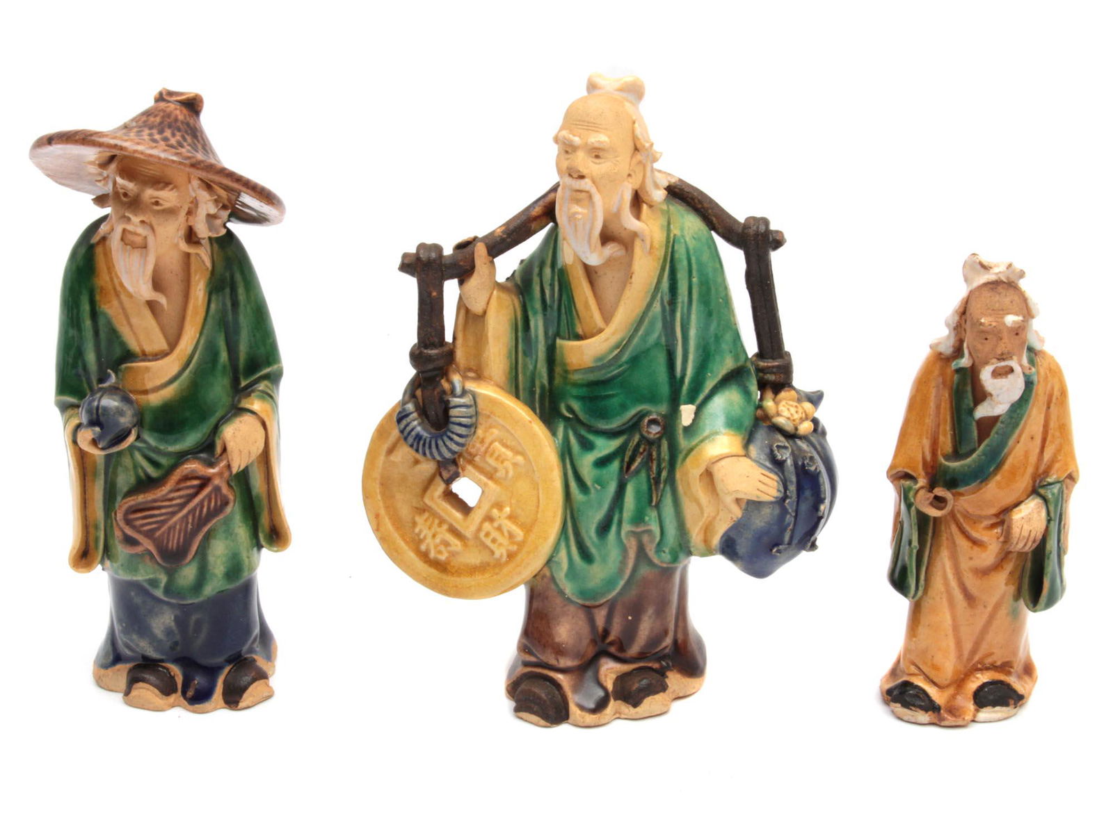 THREE VINTAGE CHINESE SANCAI POTTERY FIGURINES (1 of 3)