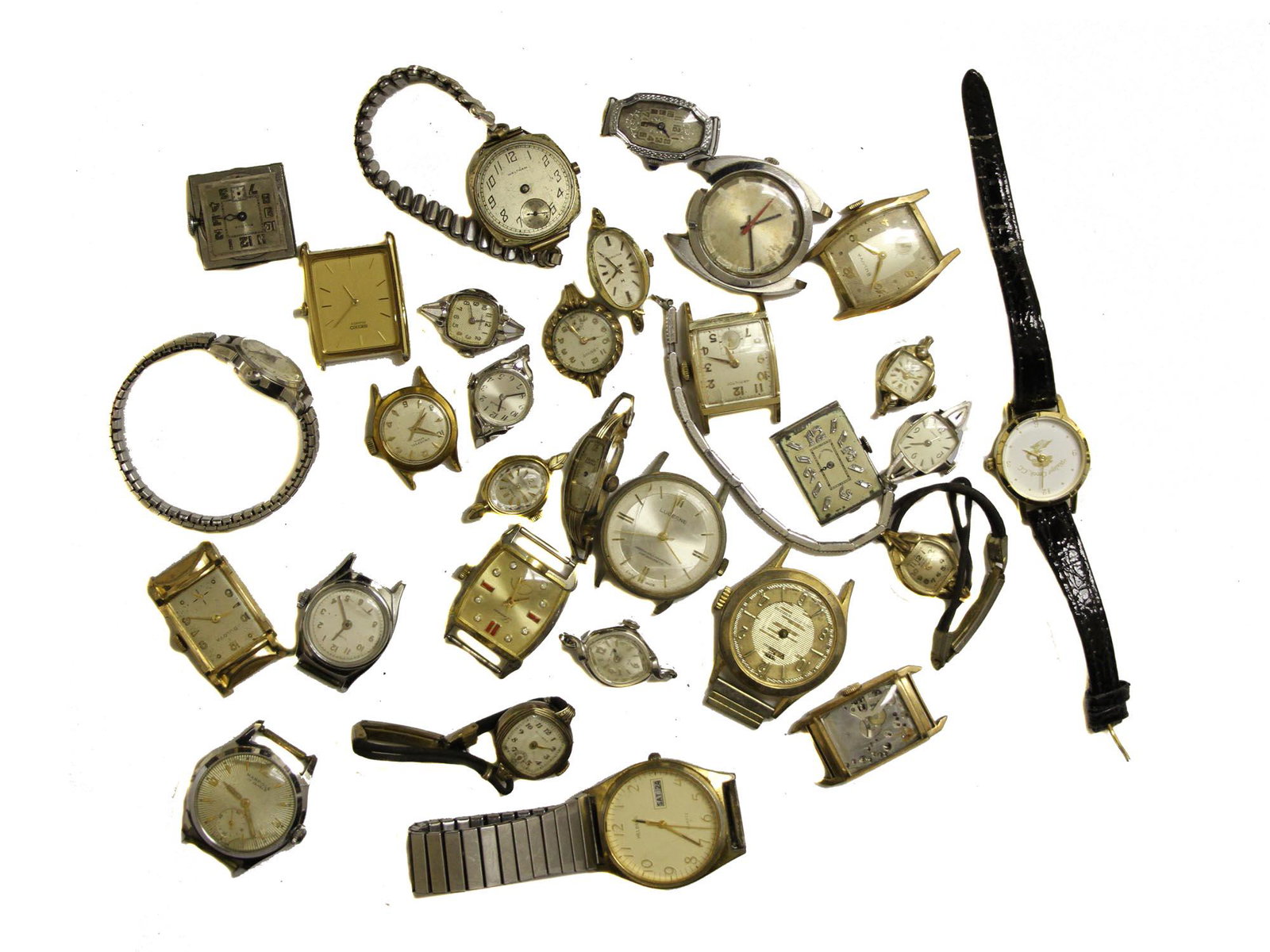 A LOT OF VINTAGE WRISTWATCHES: A lot of vintage watches, including Longines, Seiko, Bulova and many other watch. Dimensions: Various dimensions