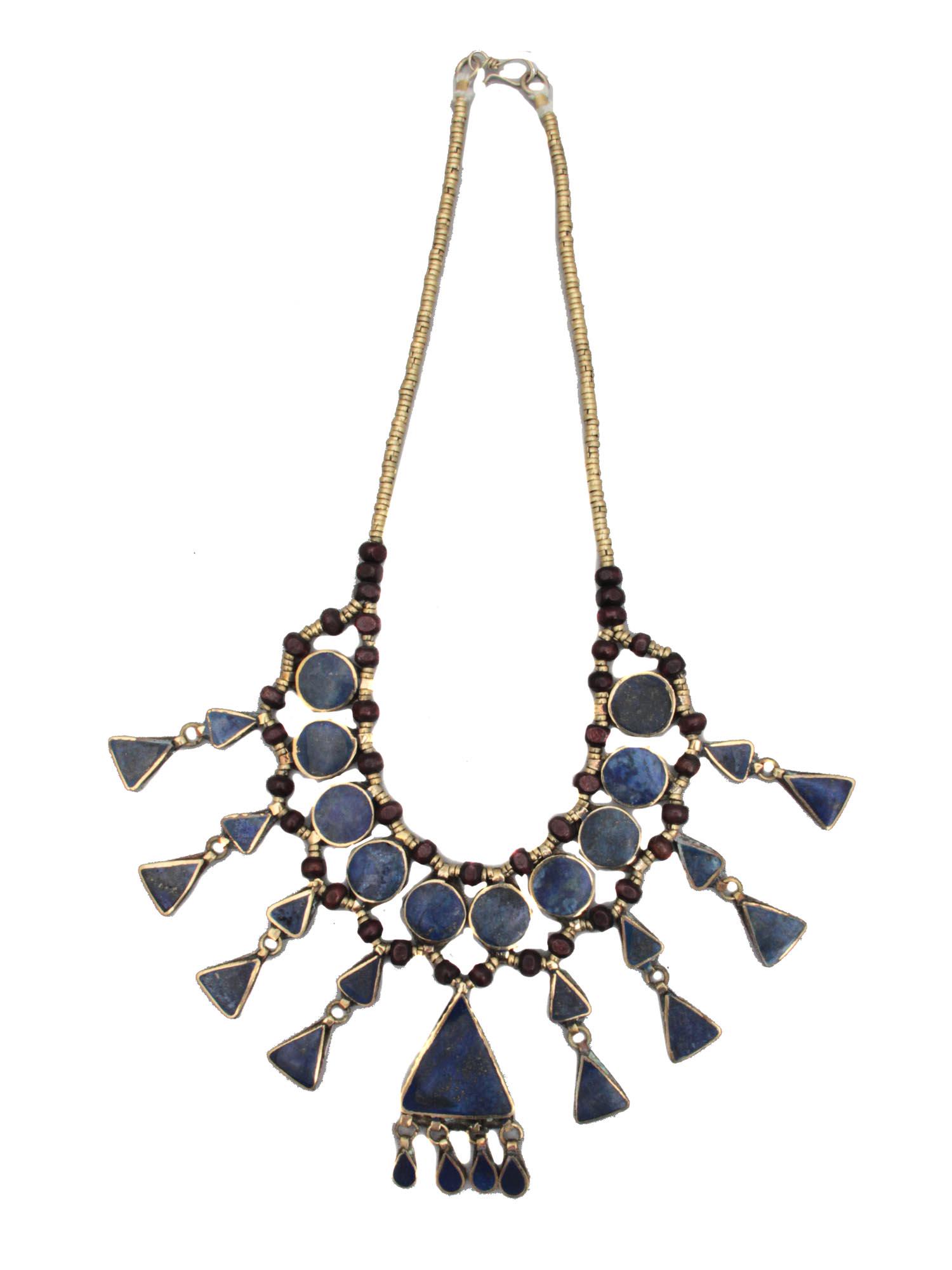 Afghan Kochi (Nomad) Necklace Afghanistan: Kochi Necklace with famous Afghan Lapis Lazuli Afghanistan Dimensions: L: 18"