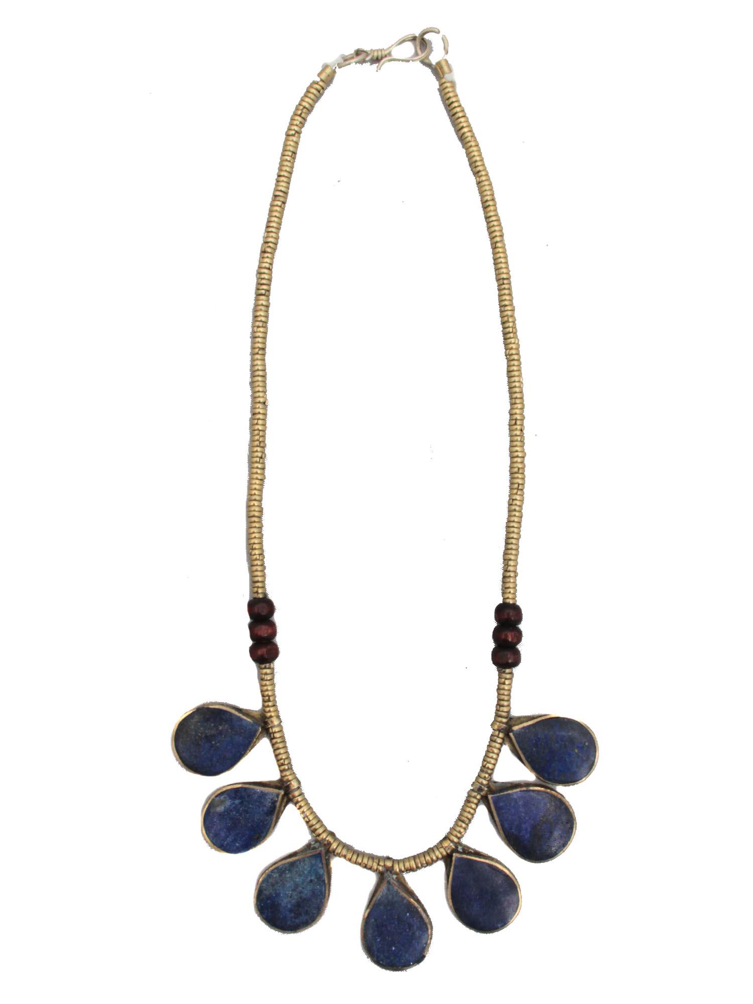 Afghan Kochi (Nomad) Necklace Afghanistan: Kochi Necklace with lapis lazuli work Afghanistan Dimensions: L: 17