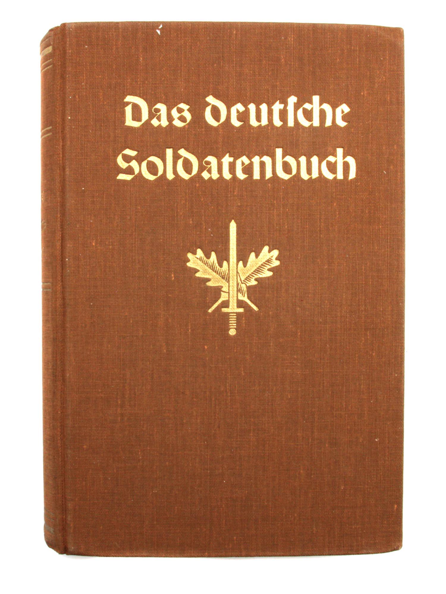 A WWII GERMAN THIRD REICH HITLER EX LIBRIS BOOK: A WWII German book from Hitler's library, Ex Libris on the inside cover. Title reads The German Soldier Book Third Book, Das deutsche Soldatenbuch Drittes Buch, by Prof. Kurt Hoppe. Printed in Leipzig