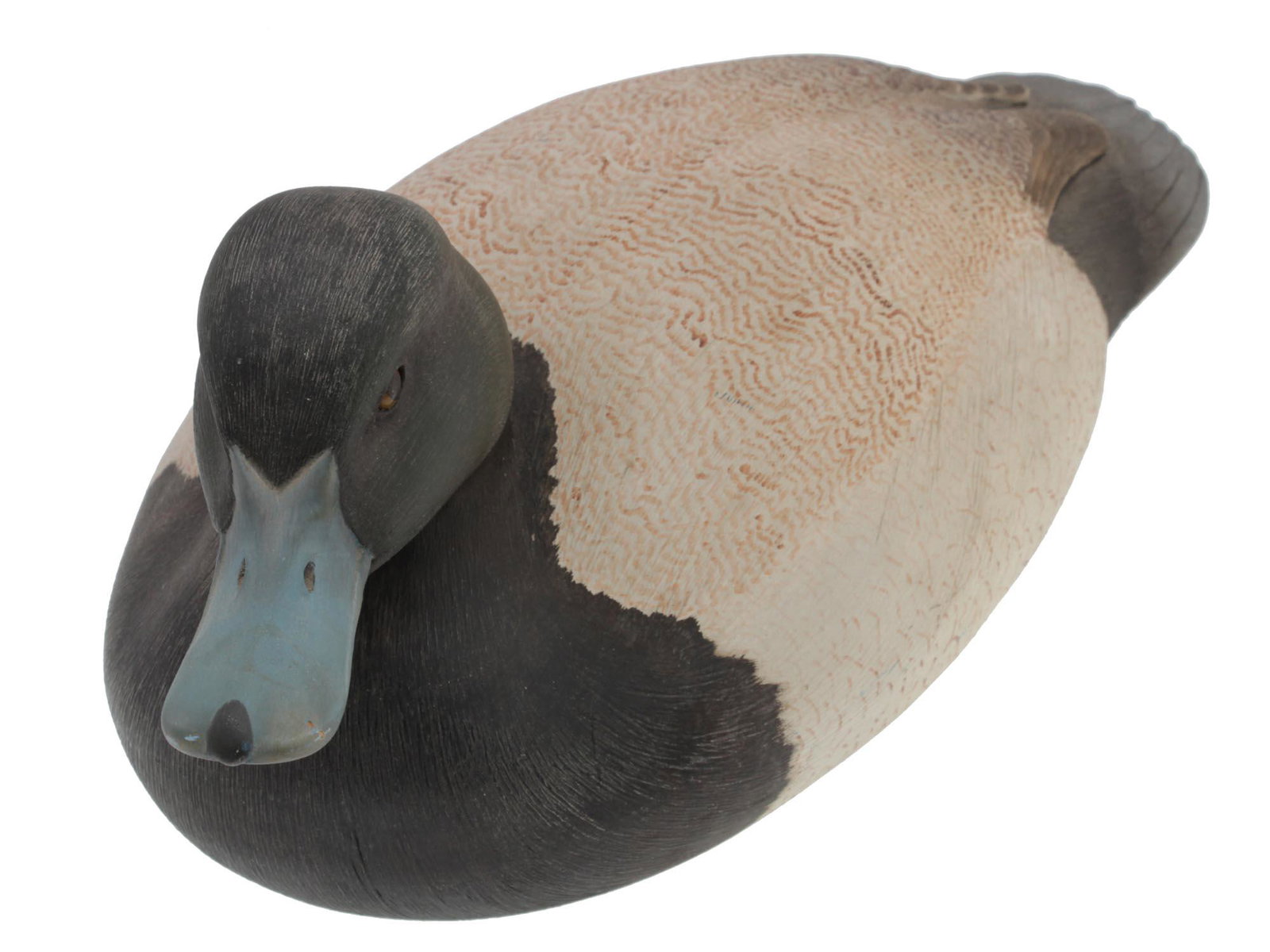A VINTAGE WOODEN DUCK HUNTING DECOY (1 of 6)