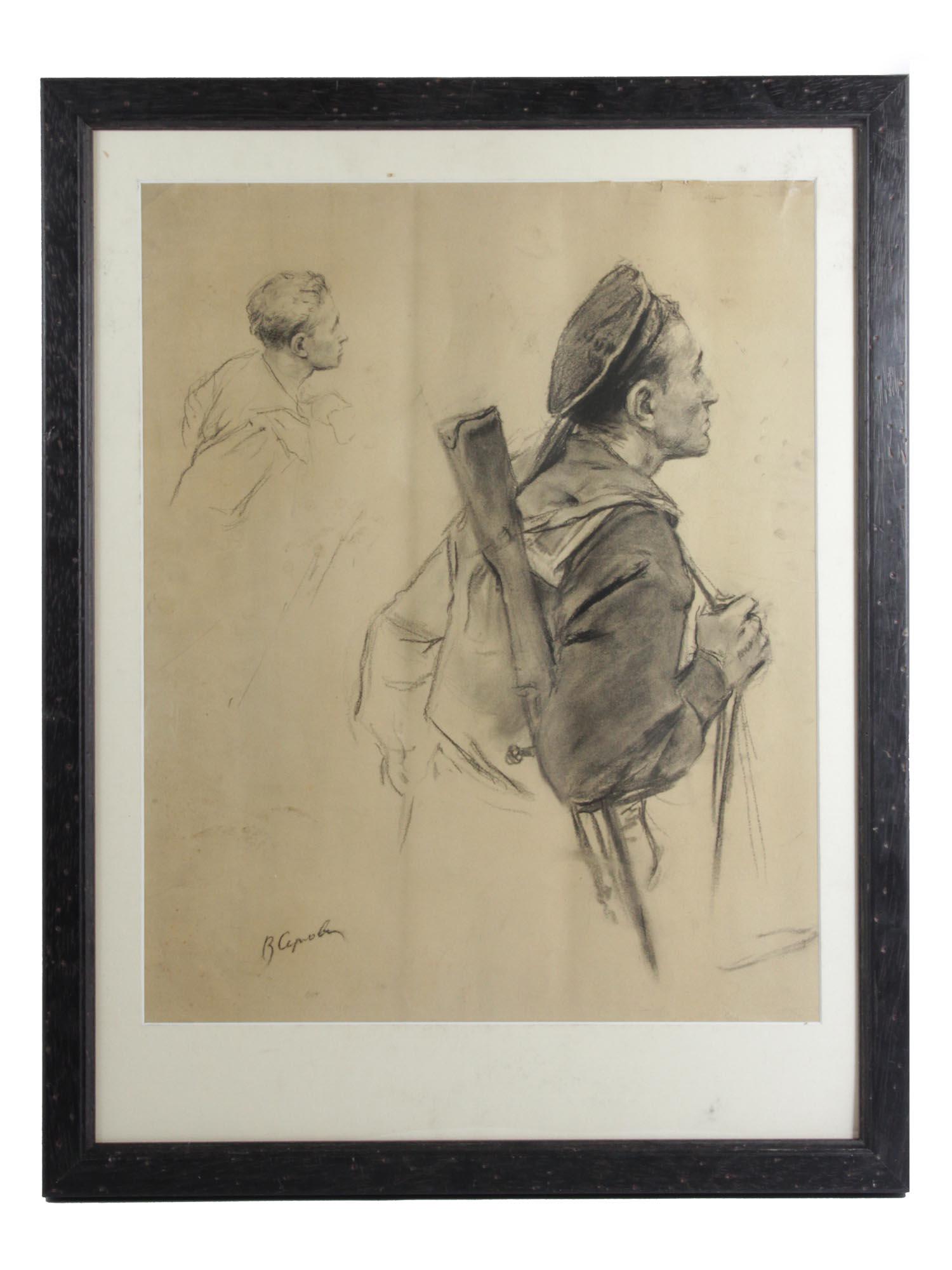 A RUSSIAN PENCIL PAINTING BY VLADIMIR SEROV (1 of 4)