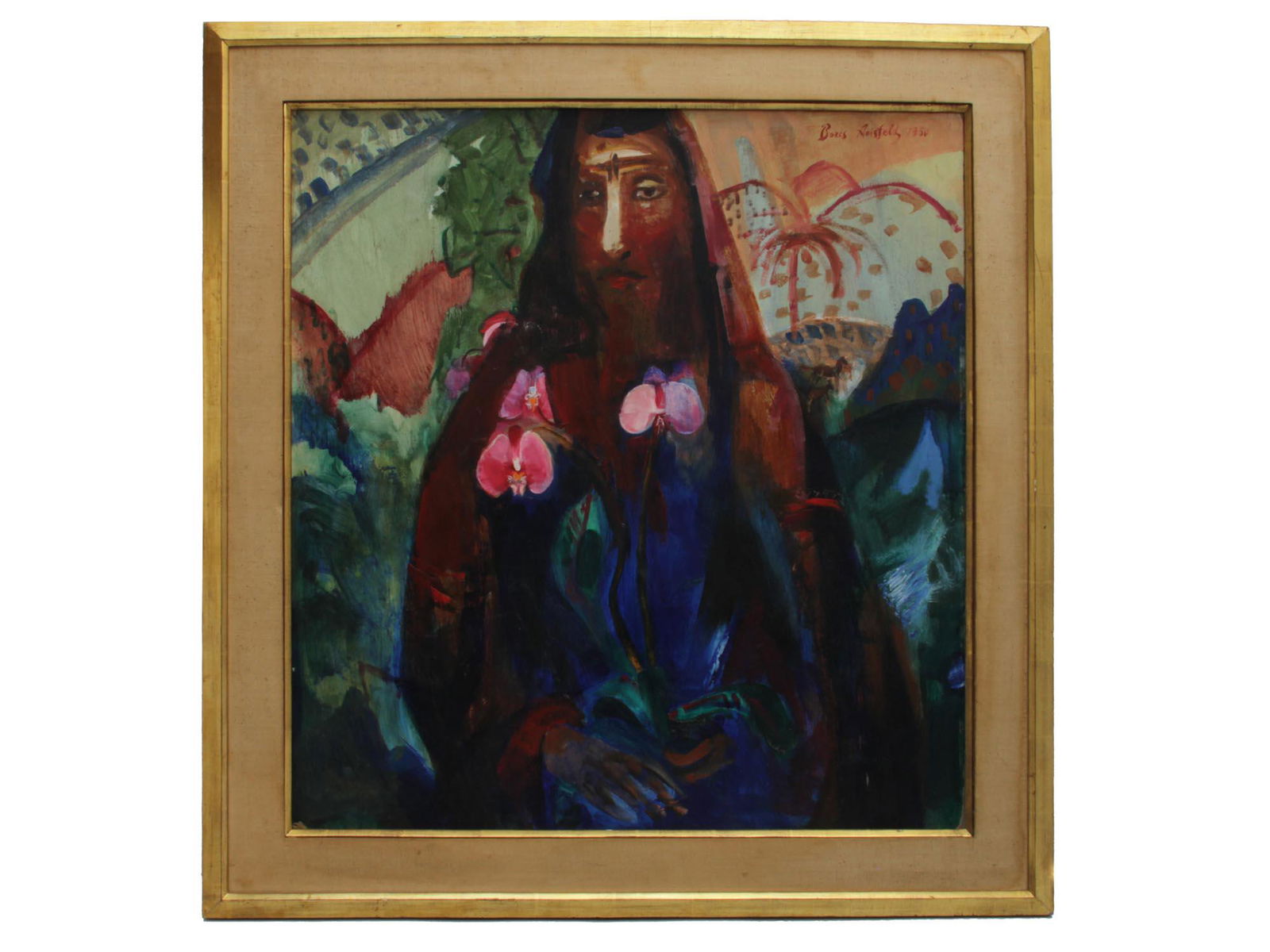 A RUSSIAN OIL PAINTING ON BOARD BY BORIS ANISFELD (1 of 4)