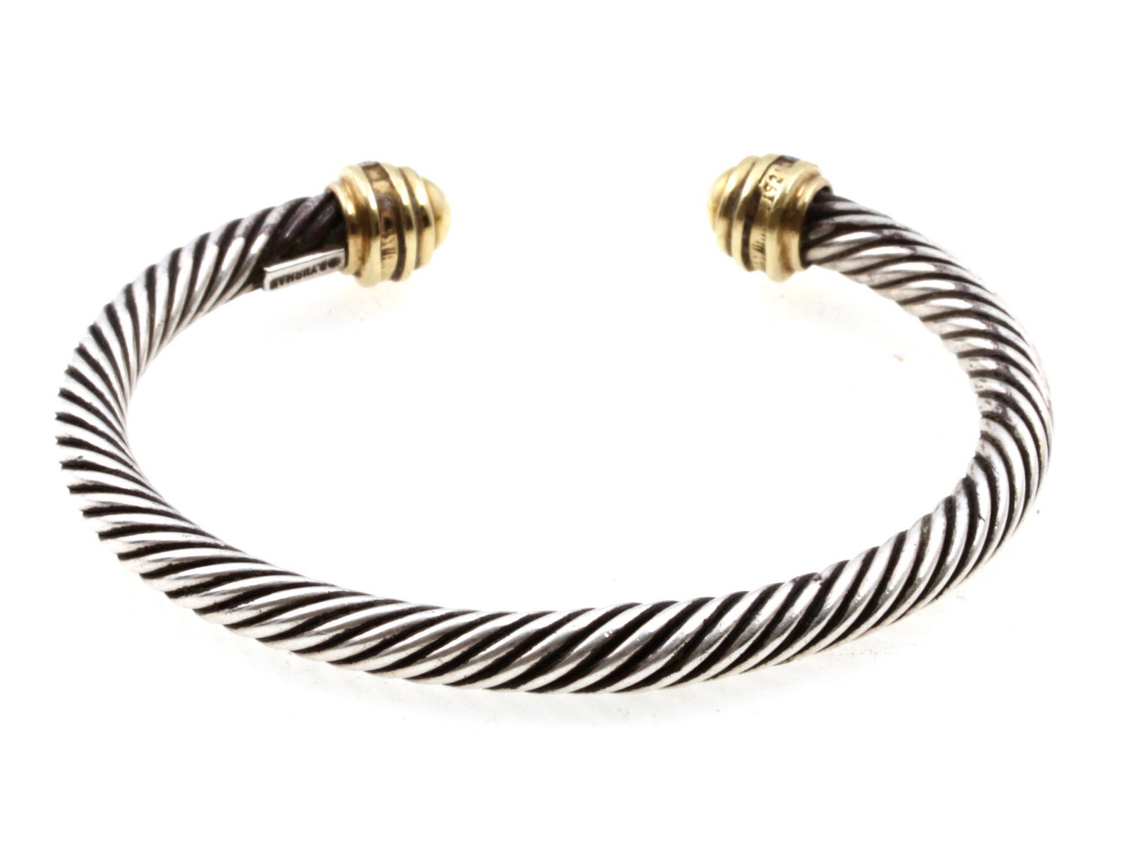 A DAVID YURMAN SILVER GOLD DIAMONDS BRACELET (1 of 3)