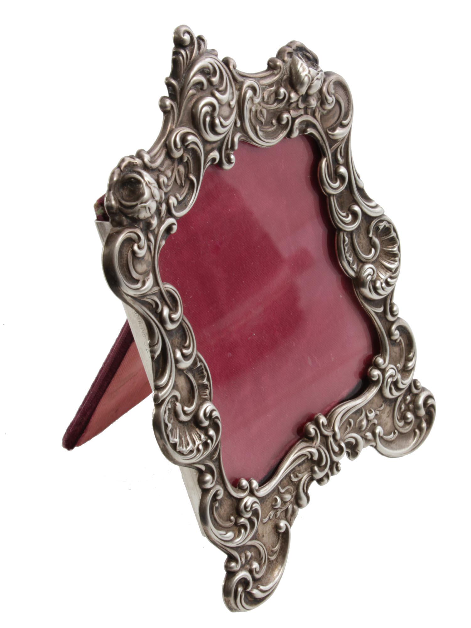 A GORHAM STERLING SILVER TABLE FLORAL FRAME (1 of 3)