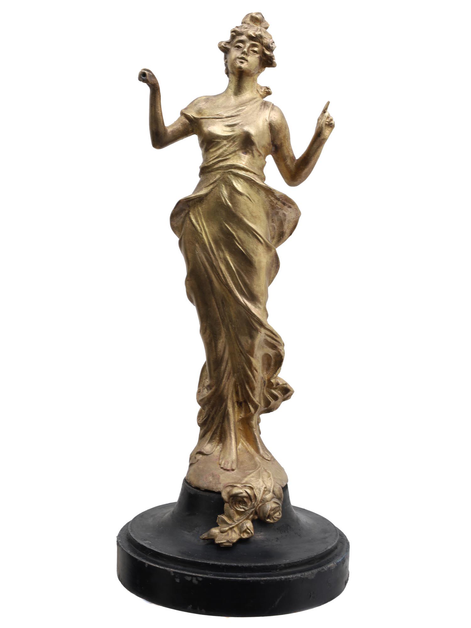 AN ANTIQUE ART NOUVEAU STYLE BRONZE FIGURINE (1 of 3)