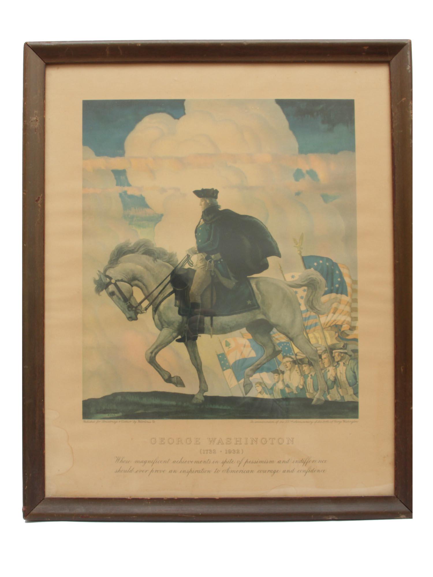 AN ANTIQUE AMERICAN WYETH POSTER GEORGE WASHINGTON (1 of 5)