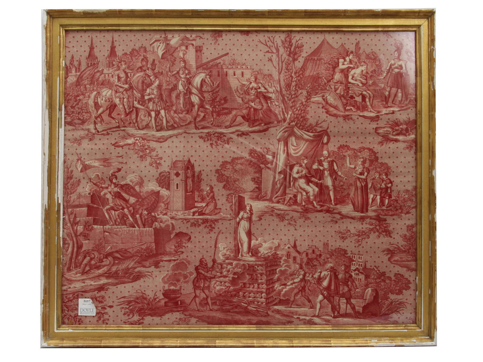 AN ANTIQUE FRENCH FRAMED TOILE DE JOUY, 19TH CEN. (1 of 8)