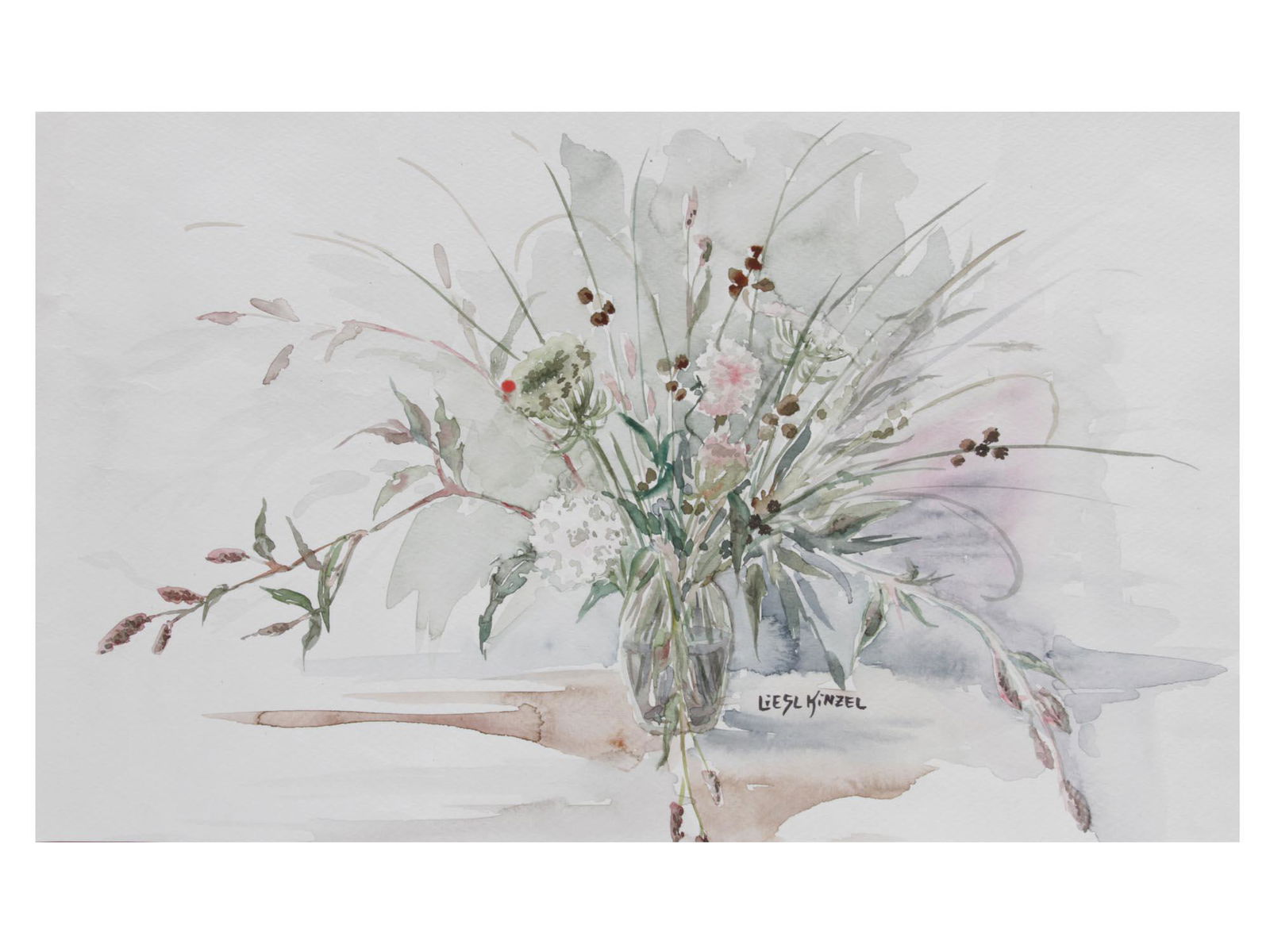 AUSTRIAN WATERCOLOR PAINTING ON PAPER BY KINZEL (1 of 2)